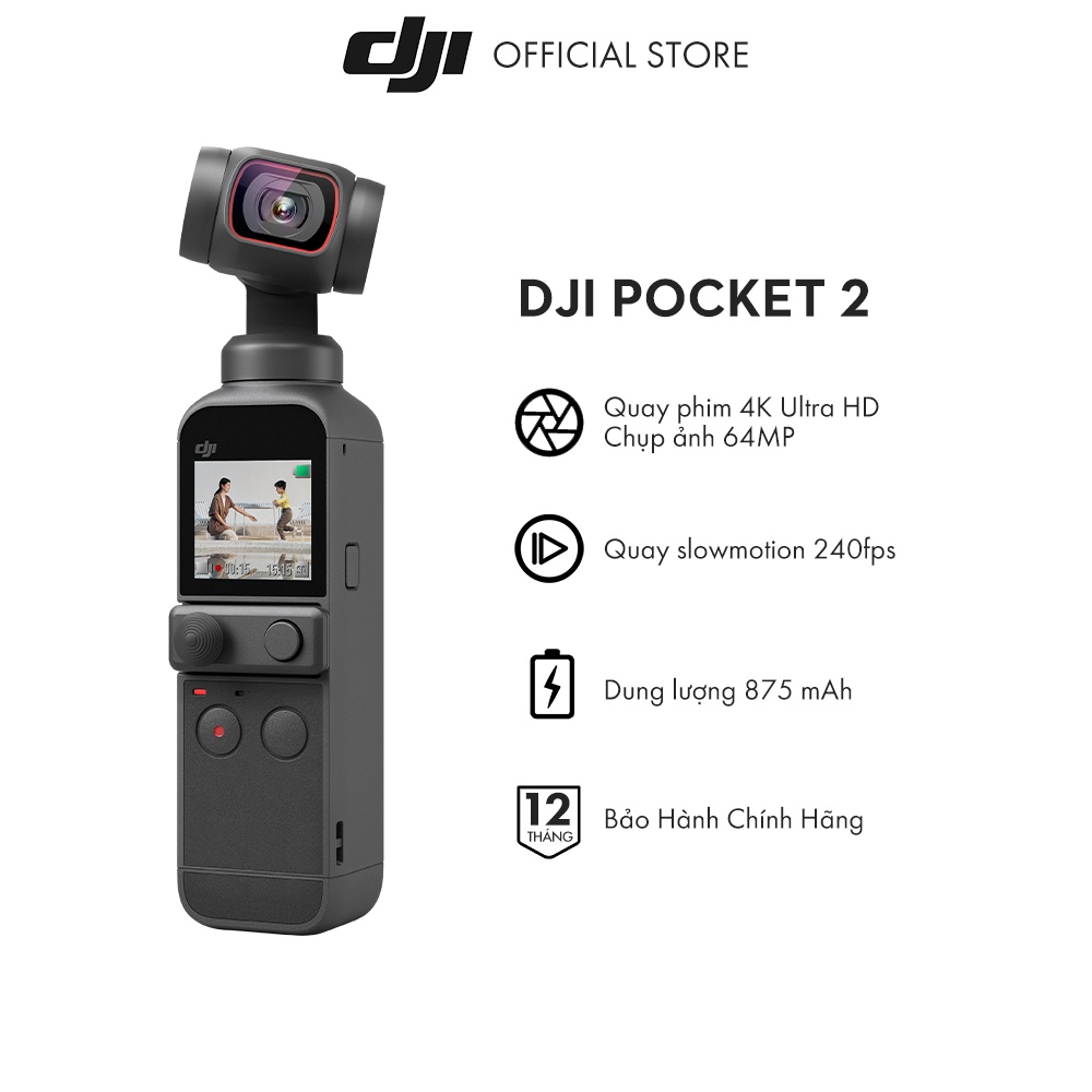 DJI Osmo Pocket 2 máy quay phim chống rung 4K 60fps - Hàng chính hãng