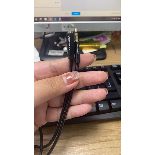 Dây nối dài 3.5 mm có cả mic (livestream)tai nghe chính hãng VENTION