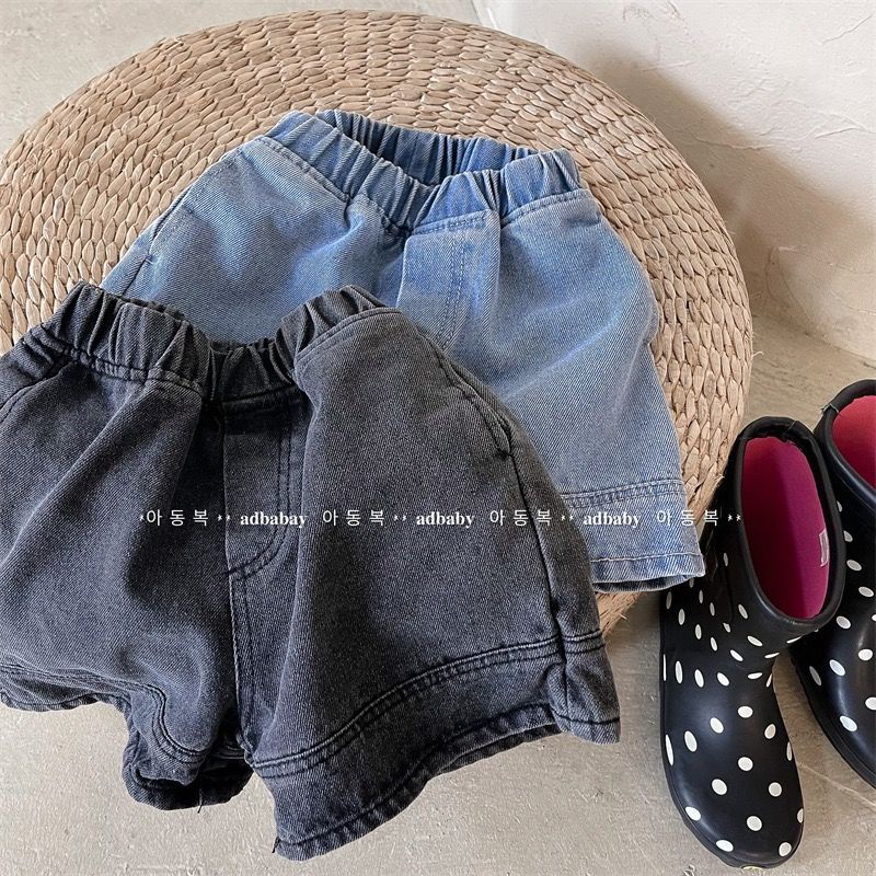 Quần Short Jean Thời Trang Hàn Quốc Thoải Mái Dễ Phối Đồ Cho Bé Trai Và Gái 0406