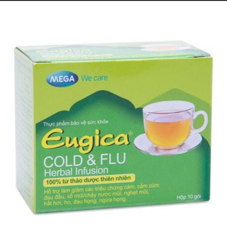 Trà Eugica Cold & Flu Herbal Infusion(hỗ trợ làm giảm các triệu chứng cảm,cảm cúm: đau đầu,chảy nước mũi)100% thảo dược