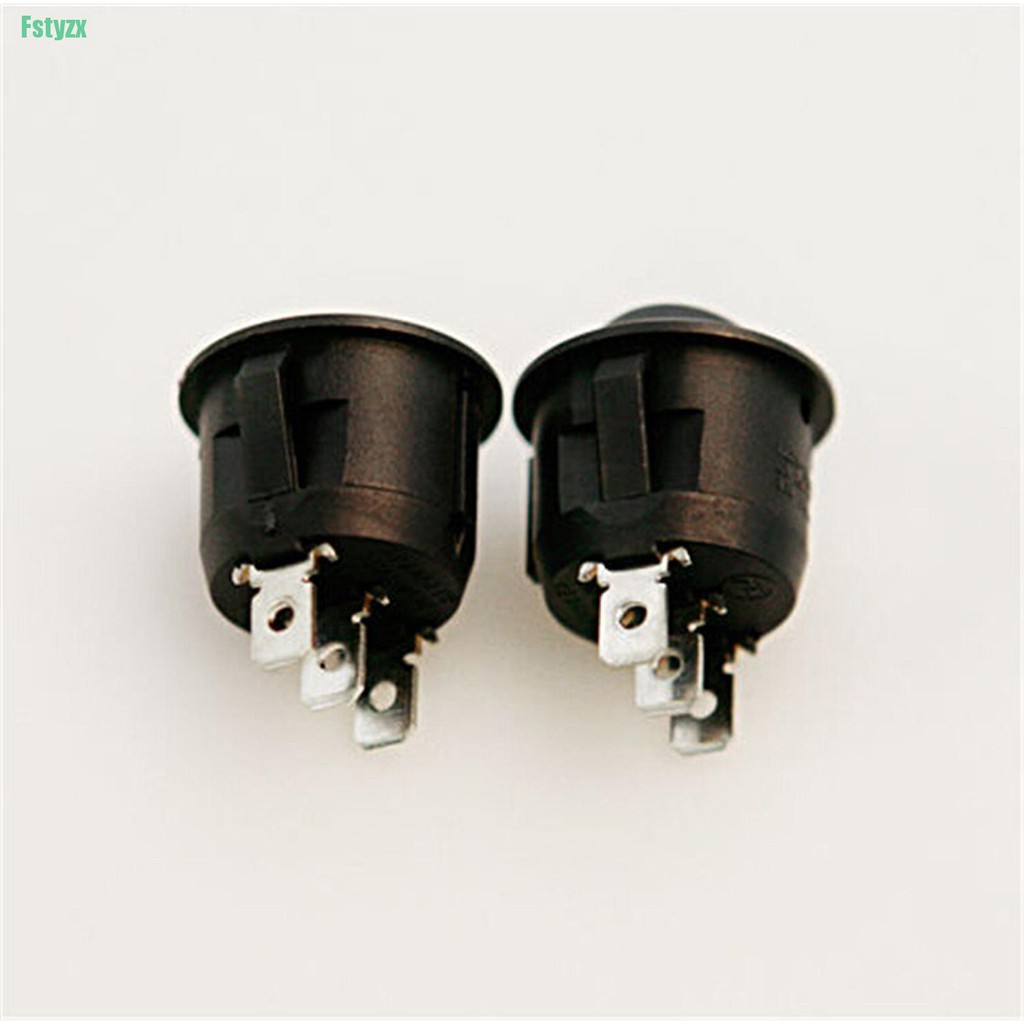 fstyzx 10PCS Mini Round Black 3 Pin SPDT ON-OFF Rocker Switch Snap-in