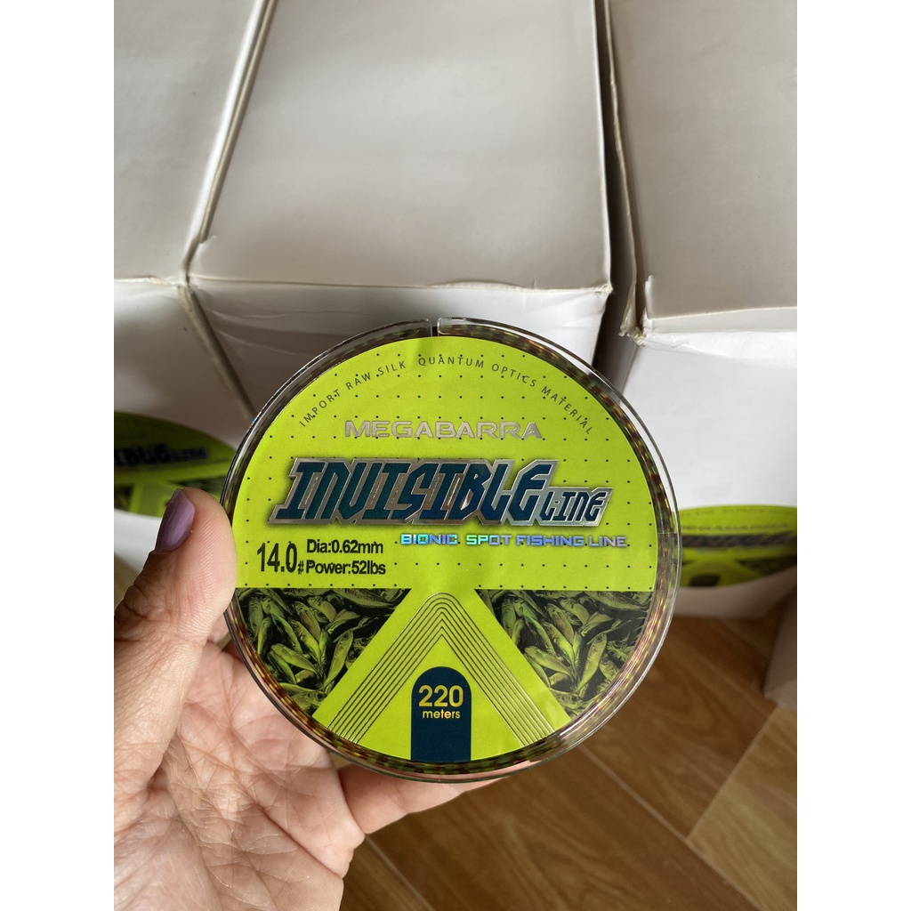 Cước câu MEGABARRA Invisible LINE 220m màu tàn hình