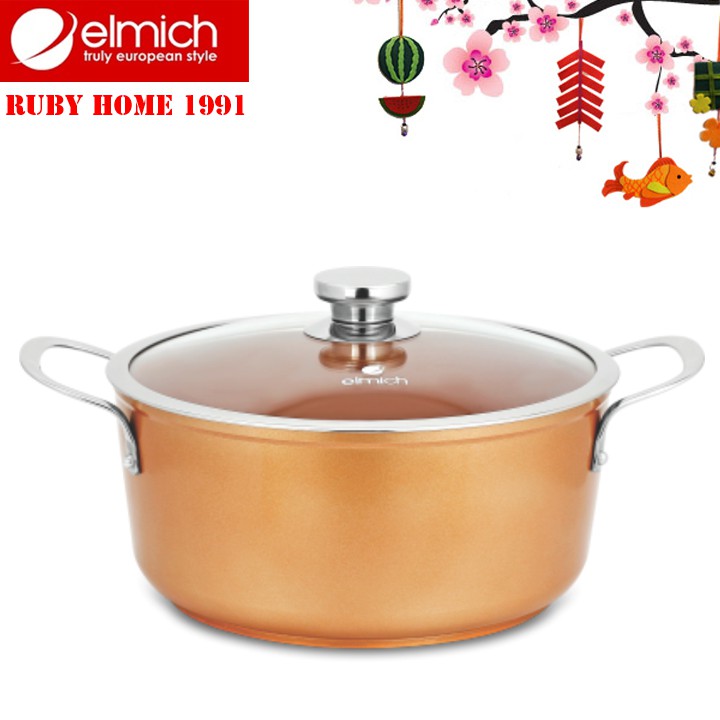 Nồi chống dính sứ Elmich ROYAL PREMIUM 3 kích thước