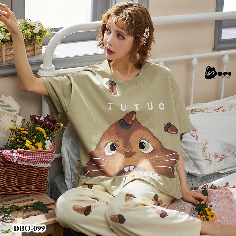 (DBO099) Đồ bộ mặc nhà nữ mùa hè ngắn tay