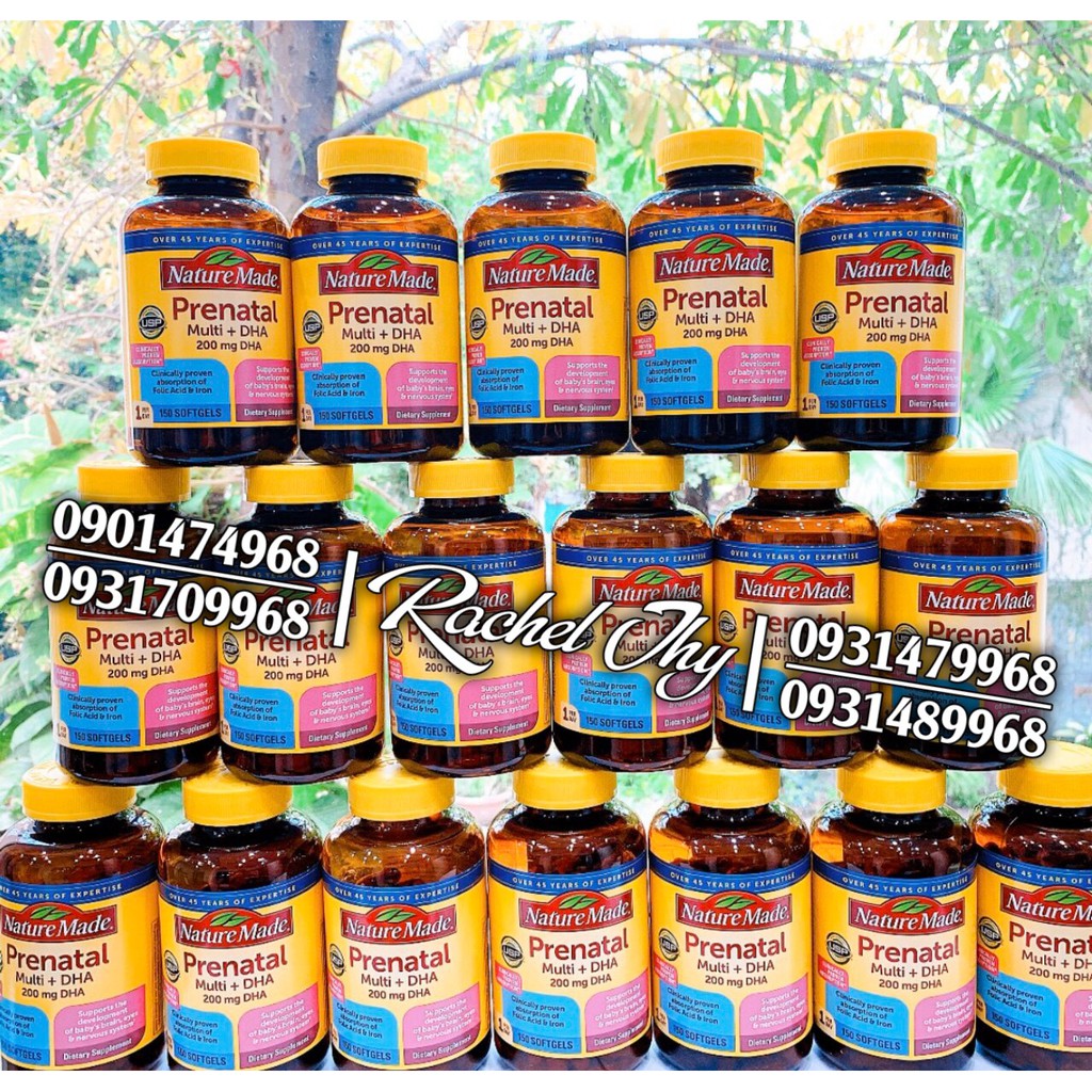 Nature Made Prenatal Multi +DHA Vitamin Tổng Hợp Cho Bà Bầu 150 viên (Mẫu Mới)