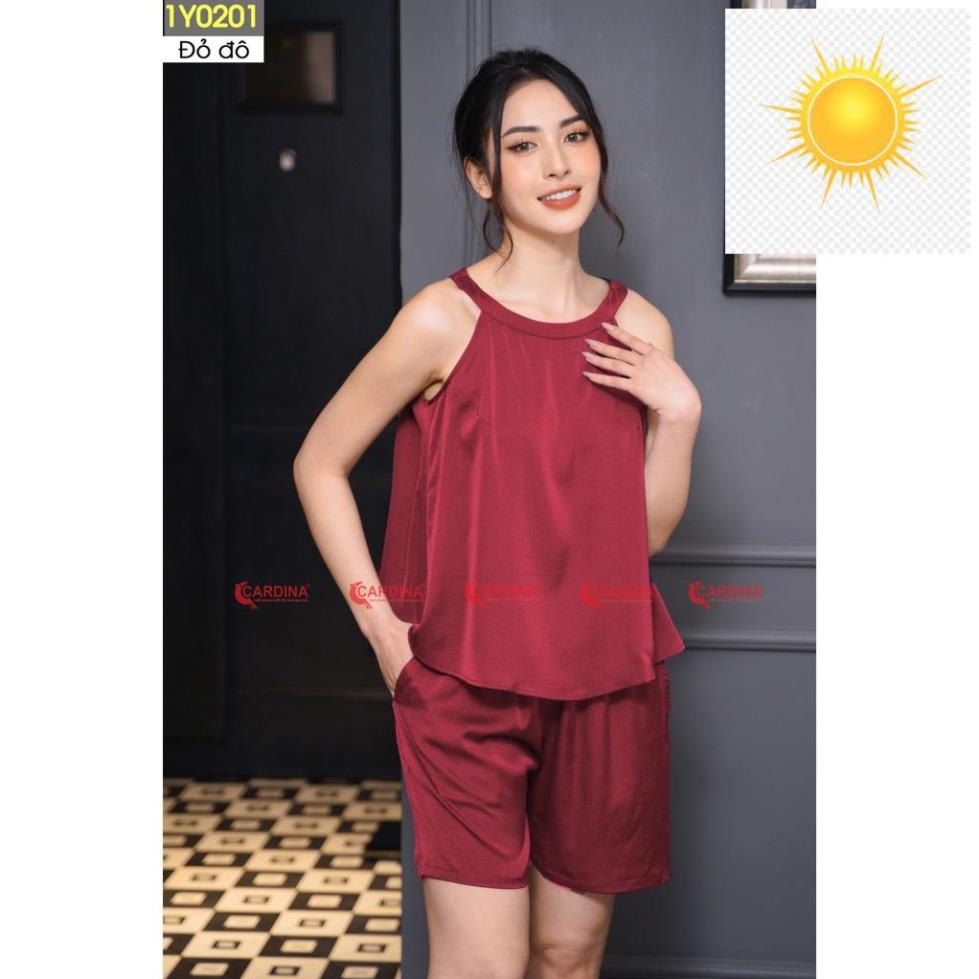 👡 Bộ Yếm Mặc Nhà Nữ 𝐂𝐀𝐑𝐃𝐈𝐍𝐀 Sát Nách Chất Lụa Nhật Mềm Mại Màu Sắc Nhẹ Nhàng Quyến Rũ 👡