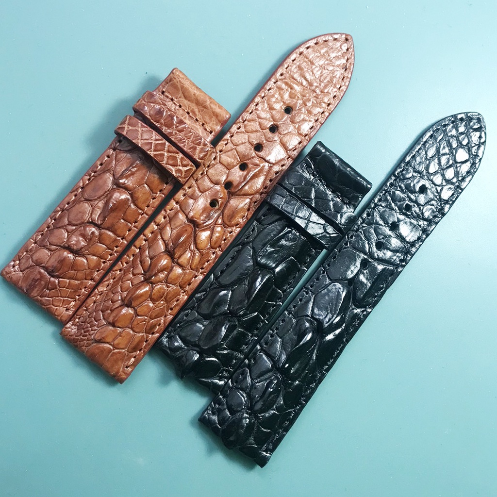 Dây đồng hồ da cá sấu dây da đồng hồ  20mm 22mm vân gai da xịn cao cấp đẹp giá rẻ Vnstrap ROCO
