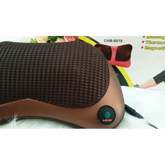 Gối massage Freeship mẫu gối massage hồng ngoại 8 bi đảo 2 chiều tiện lợi