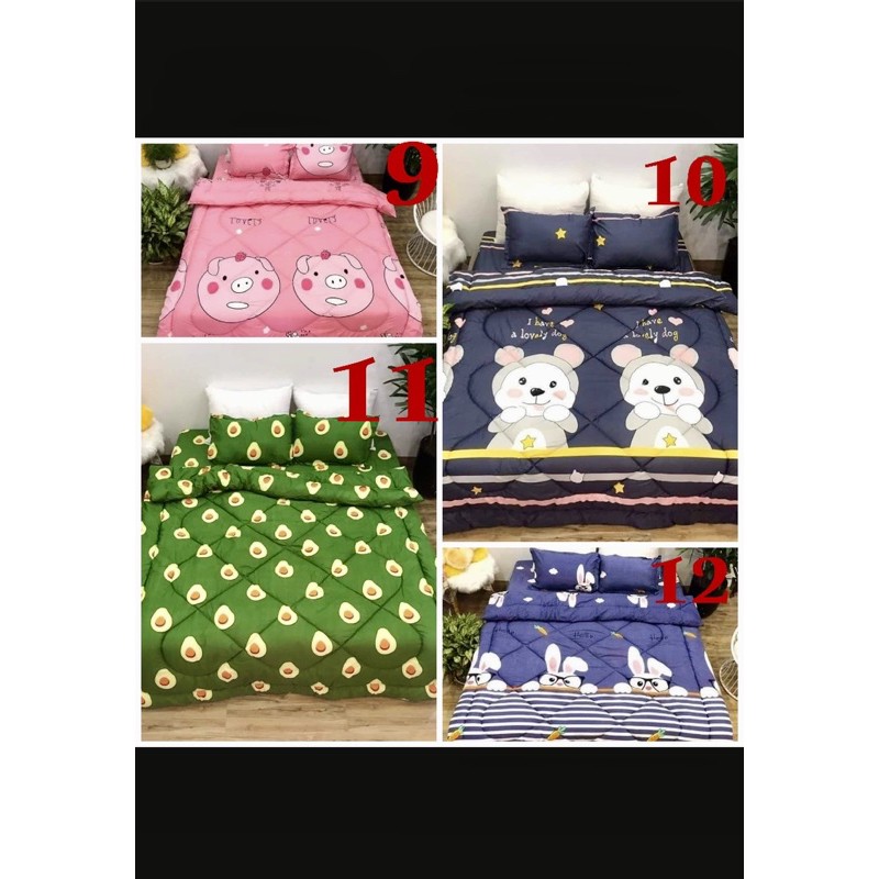 Trọn bộ chăn phao ga gối 5 món dầy đẹp poly cao cấp Boss Decor