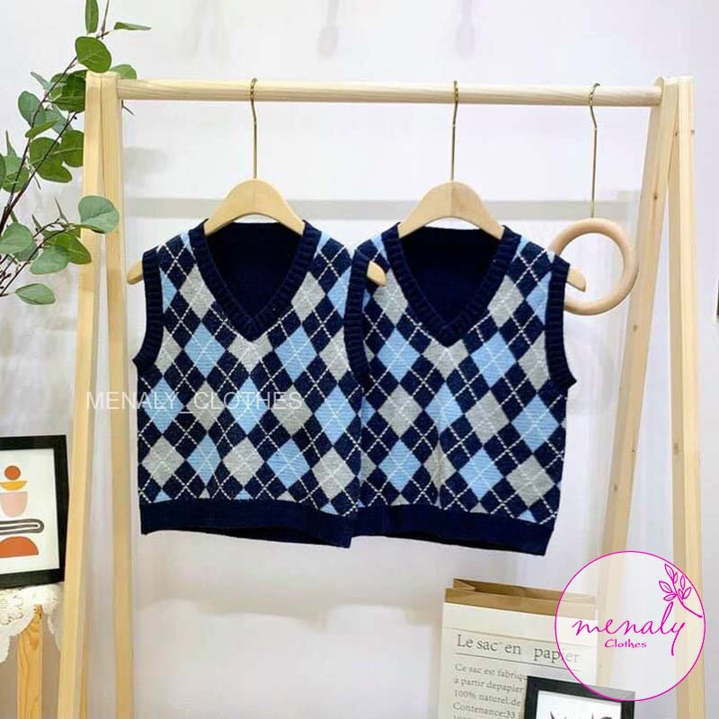 Áo gile len ulzzang hàn quốc dáng croptop AH040, mẫu áo gile thu đông croptop len kết hợp được nhiều trang phục