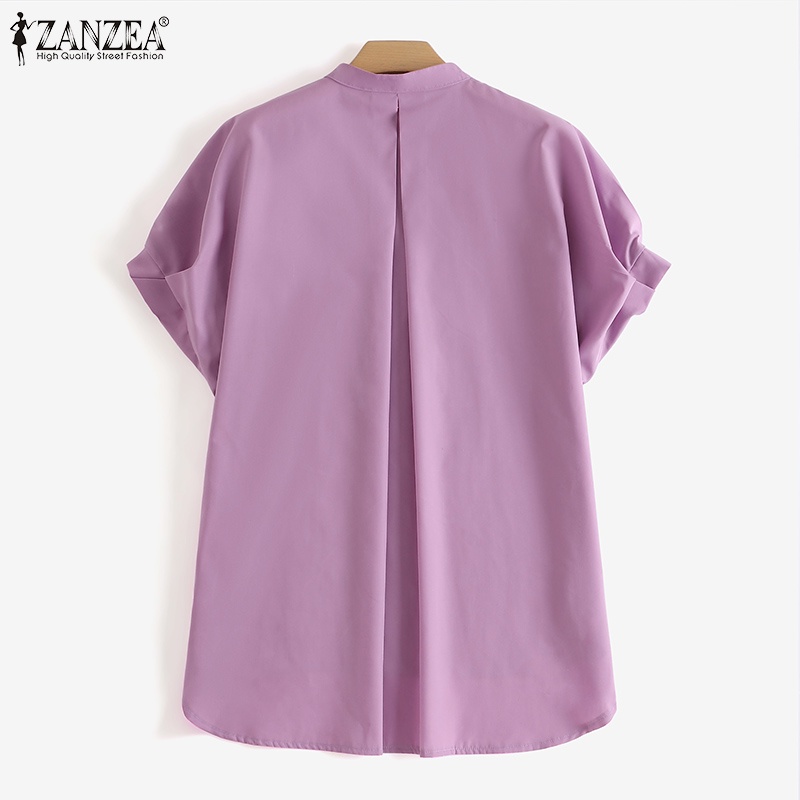 Zanzea Áo Cánh Dơi Dáng Rộng Cổ Đứng Phối Nút Thời Trang Cho Nữ