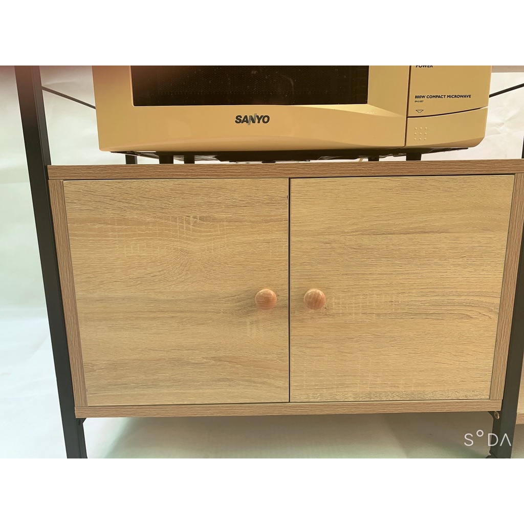 Kệ Lò Vi Sóng, Kệ Nhà Bếp AREGO -  Hàng cao cấp gia công kĩ nặng 35kg - MDF dày dặn, khung sắt sơn tĩnh điện