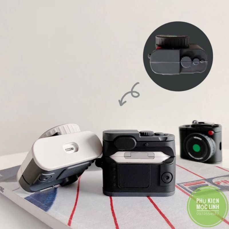 ☘️Tặng kèm móc sắt☘️ Case bao airpod silicon 1 2 Pro 3 Máy ảnh Leica - Vỏ bọc đựng tai nghe không dây i11 i12 ..AirPods