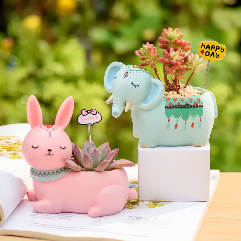 Chậu Hoa Hình Động Vật Dễ Thương