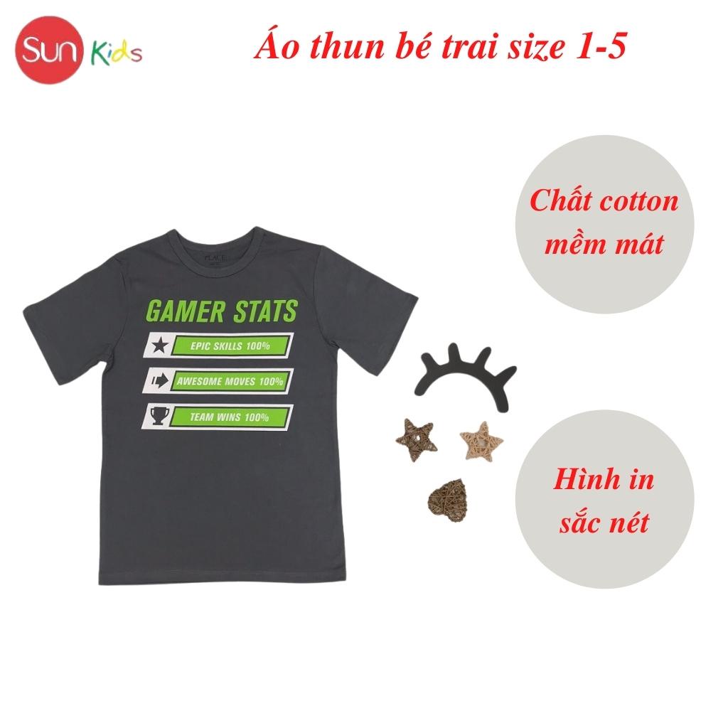 Áo thun bé trai xuất xịn, áo phông cho bé trai, chất cotton, size 1-5 tuổi - SUNKIDS