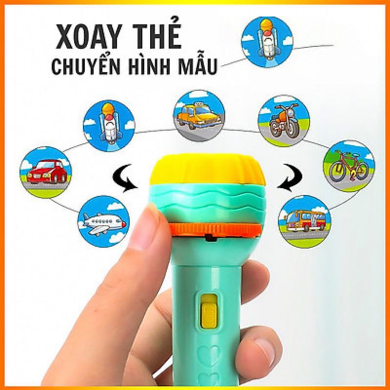 Đèn pin chiếu hình cho bé , đèn pin chiếu 80 hình loại mới sáng hơn và sắc nét hơn
