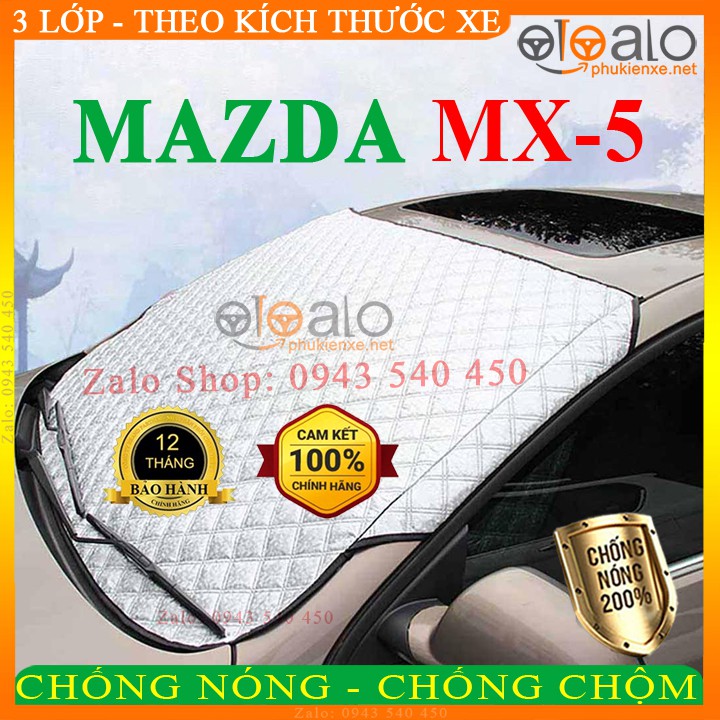 Tấm che nắng kính lái xe Mazda MX5 3 Lớp Cao Cấp - Màu Bạc - OTOALO