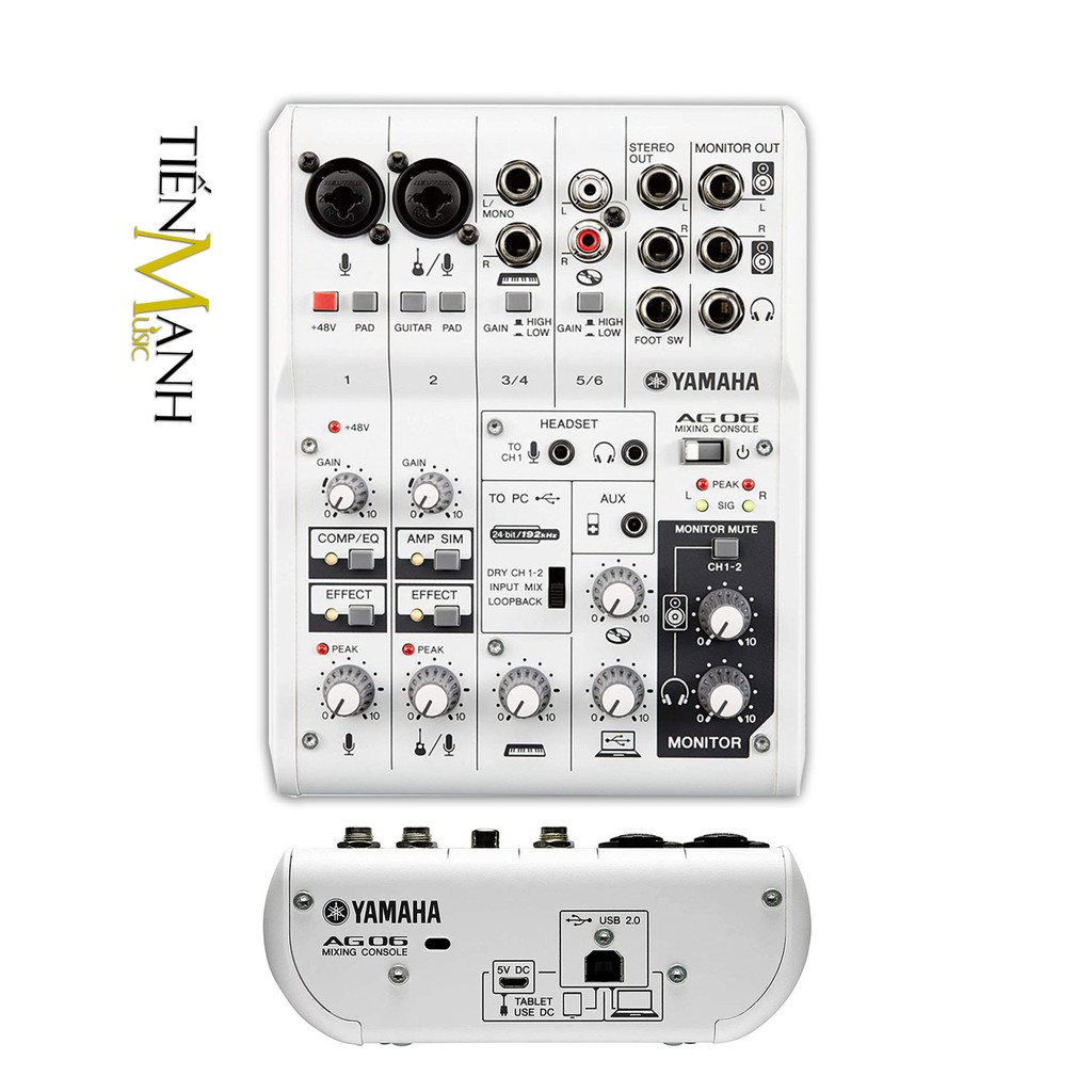 [Chính Hãng] Yamaha AG06 Soundcard kiêm Bàn Trộn Mixer Interface Compact Stereo Mixing Console AG6 Phòng Thu Studio Mix