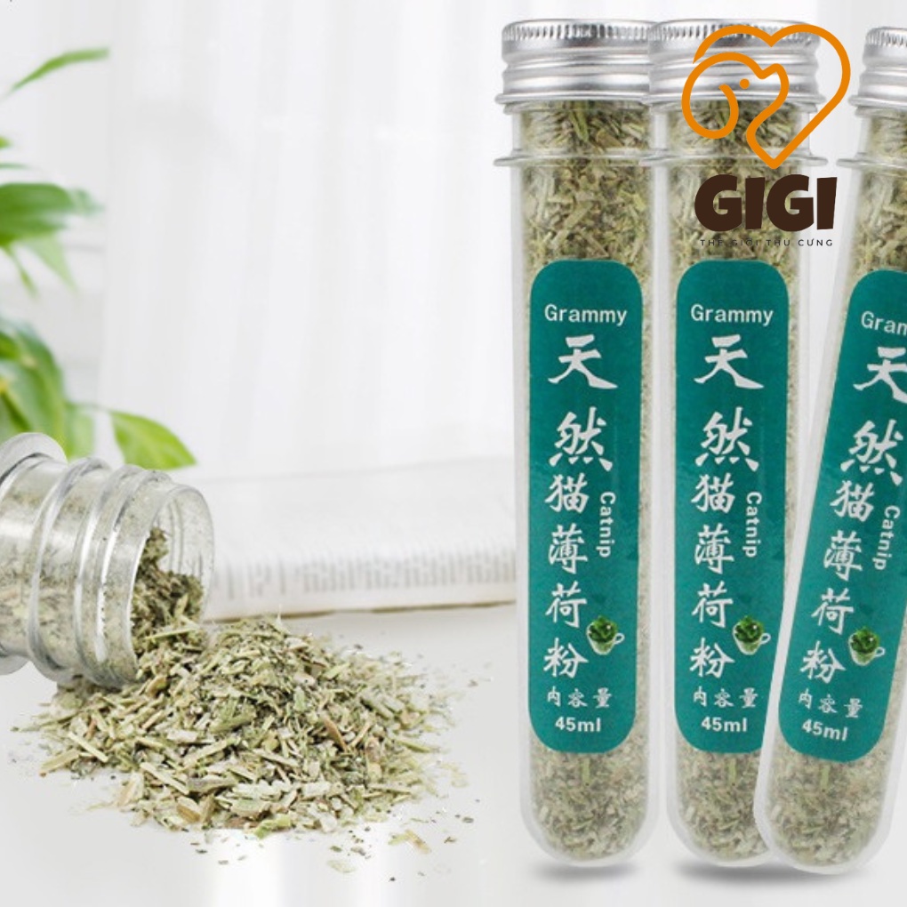 Cỏ bạc hà catnip cho mèo giảm stress ống 40ml phụ kiện cho thú cưng giá rẻ - GiGi Pet Shop