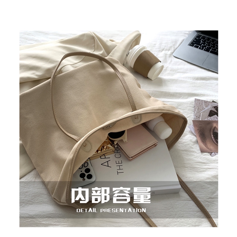 Popular Korean canvas big shopping bag 2020 new bag Women new niche handbag  large capacity