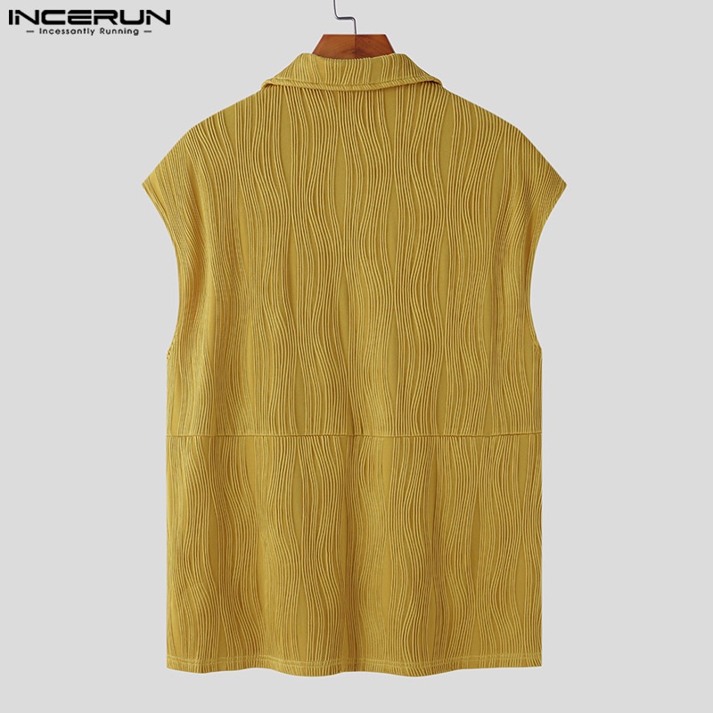 Áo ba lỗ Incerun màu trơn phong cách mùa hè cho nam