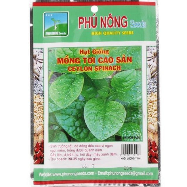 Hạt Mồng Tơi Cao Sản Phú Nông 20Gram