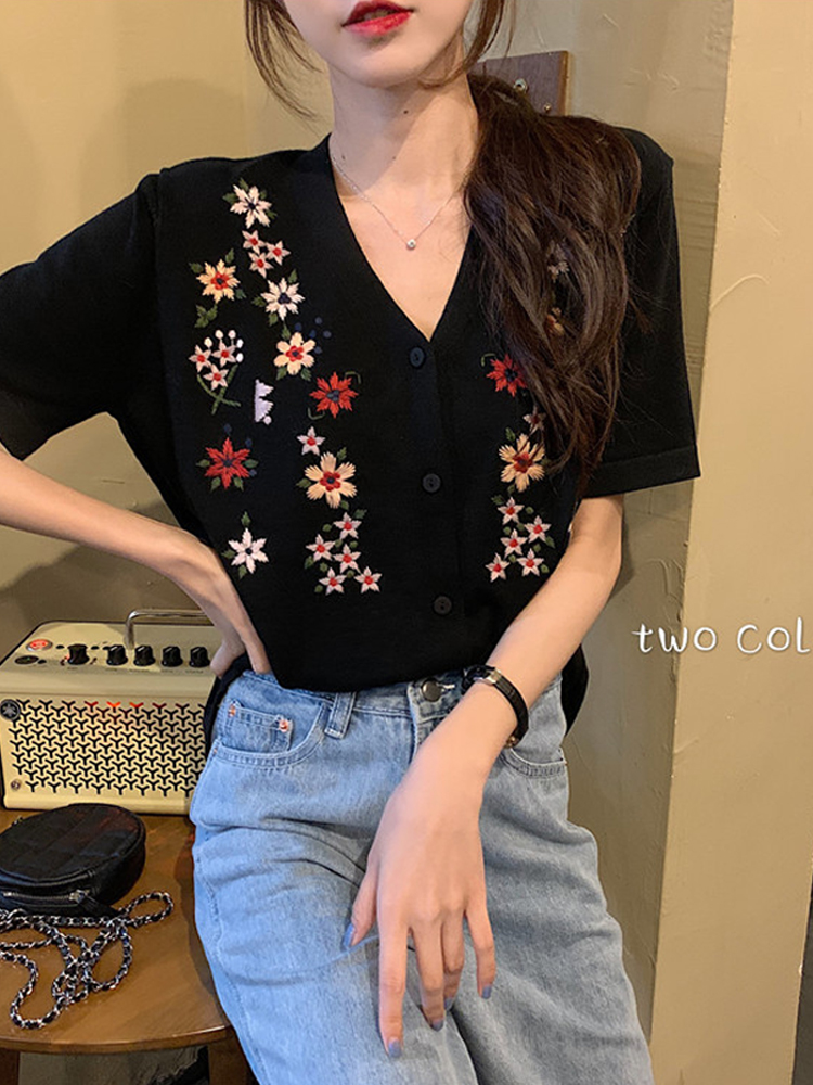 Áo Len Tay Ngắn Dáng Rộng Phong Cách Hàn Quốc N240 | BigBuy360 - bigbuy360.vn