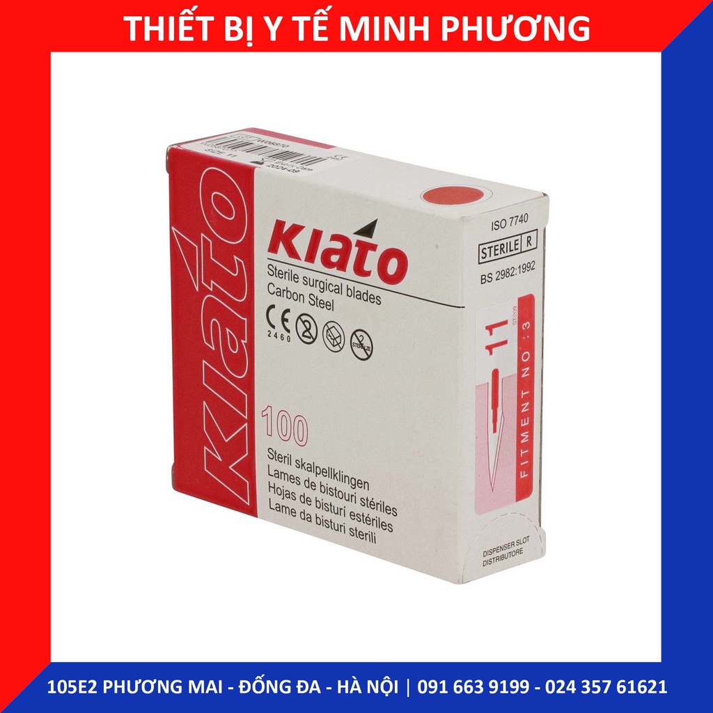 Lưỡi dao mổ Ấn Độ KIATO các số 10, 11, 15, 20 hộp 100 cái