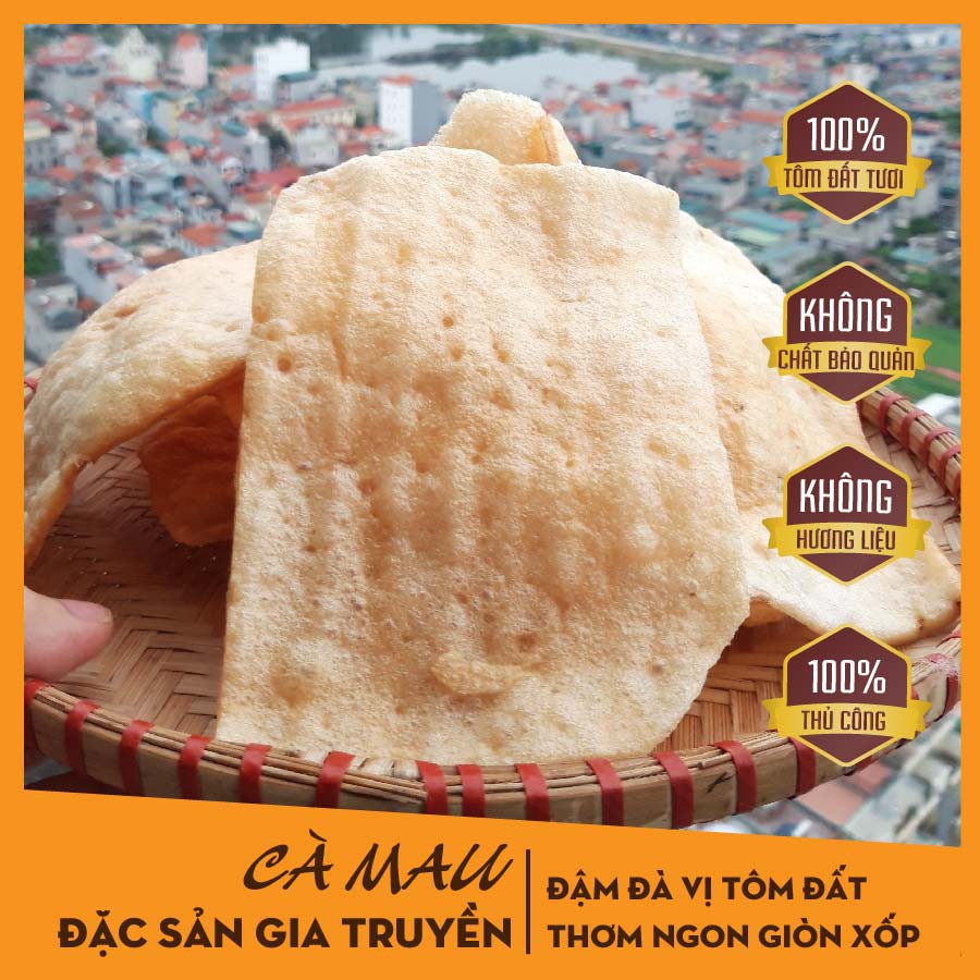 Bánh phồng tôm thượng hạng Hoàng Minh | Đặc sản Cà Mau |HỘP 500G|Loại 45%| VUA PHỒNG TÔM