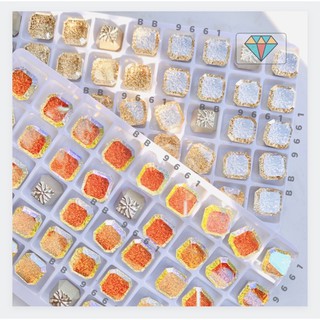 Pha Lê Vuông -Móng Nail- Đá KHỐI Cao cấp size 10*10mm