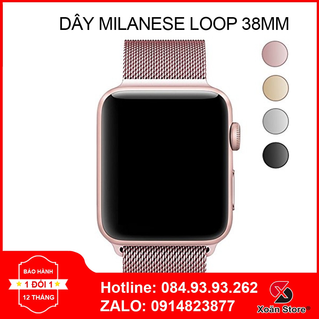 Dây Milanese Loop 38mm cho Apple Watch Series 1 | 2 | 3 | 4 | 5 (Dây thép Milan vàng, hồng  chính hãng cho AW)