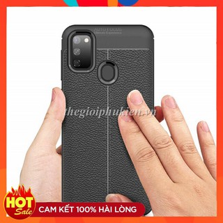 Ốp Lưng Samsung Galaxy M21 2020 Vân da Auto Focus ( Đen )