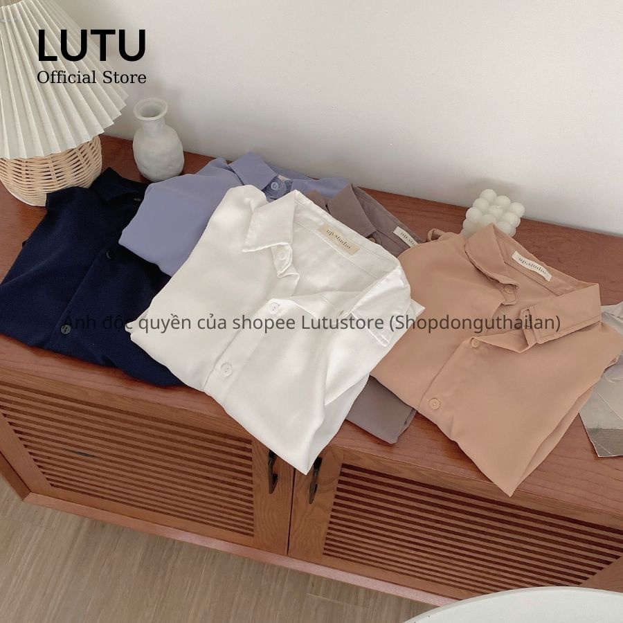 Áo Sơ Mi Cổ Đức Dài Tay Vạt Bầu Thắt Nơ Chất Lụa Trượt Tằm Siêu Mát