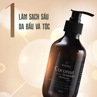 Dầu gội Kiera tinh chất bơ dừa giúp hỗ trợ phục hồi, tăng trưởng tóc tự nhiên