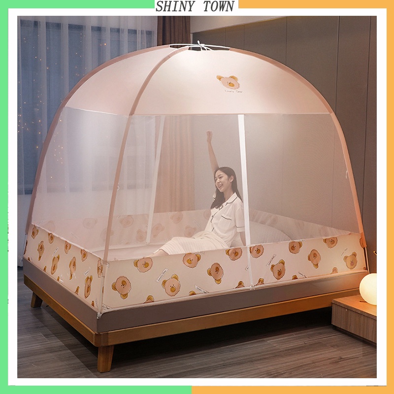 Màn chụp tự bung người lớn đỉnh vuông - Mùng chụp gấp gọn thông minh 1m2 1m5 1m8 chống muỗi