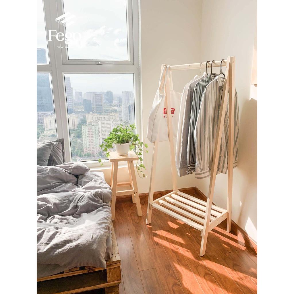 Kệ Gỗ Phòng Ngủ/ Giá Treo Đồ Chữ A / Tủ quần áo kèm ngăn để giày | BigBuy360 - bigbuy360.vn