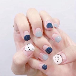 Bộ 24 móng tay giả dùng trang trí phong cách hoạt hình xinh xắn