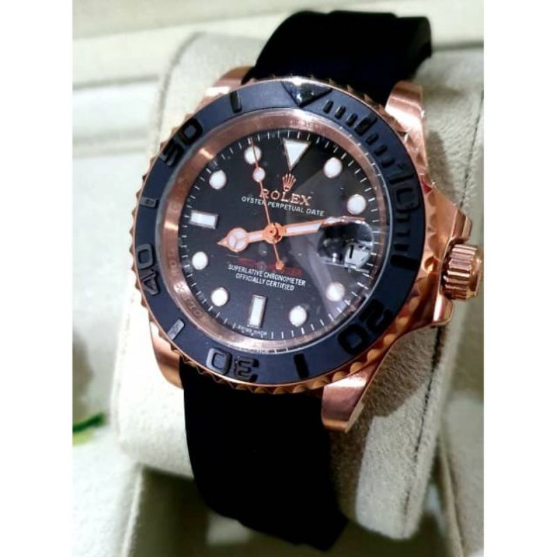 Yacht Master Đồng Hồ Đeo Tay Bằng Silicon Tự Động Dạ Quang Sang Trọng Cho Nam