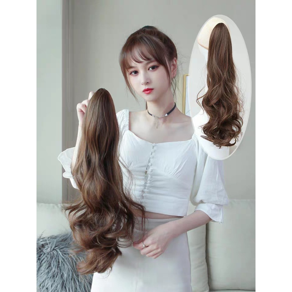 Tóc giả ngoặm xoăn dài đẹp xuất sắc hình thật 100%