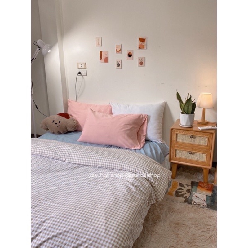 COTTON TC MIX &amp; MATCH - Bộ vỏ chăn ga giường cotton tici phối màu Suhali đủ kích thước