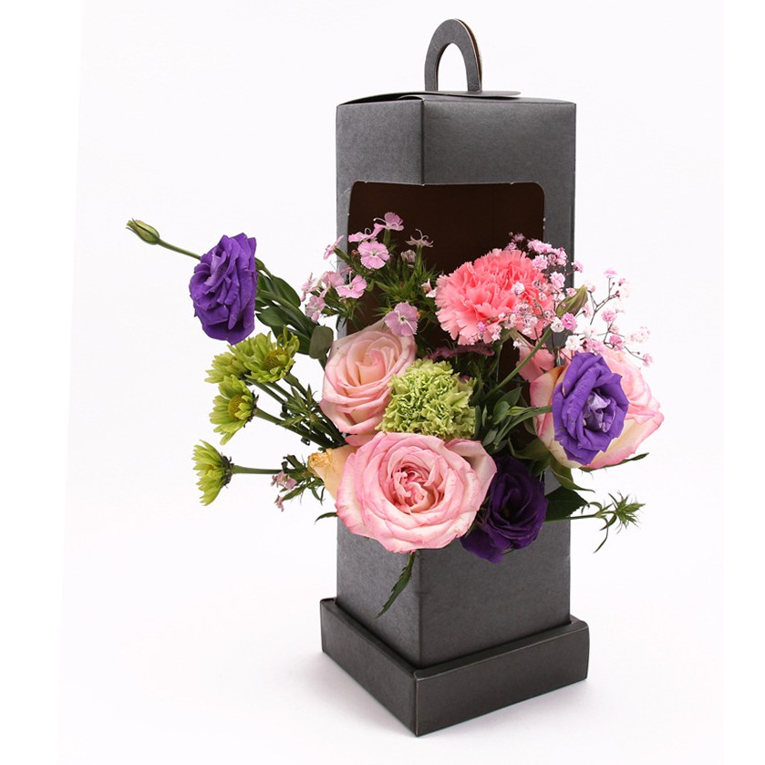 Hộp gói hoa lắp ghép có quai xách nguyên liệu gói hoa nguyên liệu gói quà 40*11*11