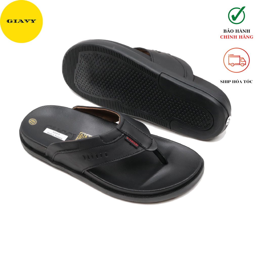 Dép kẹp nam, dép kẹp quai da đế cao DU5793/12 - GIÀY GIAVY