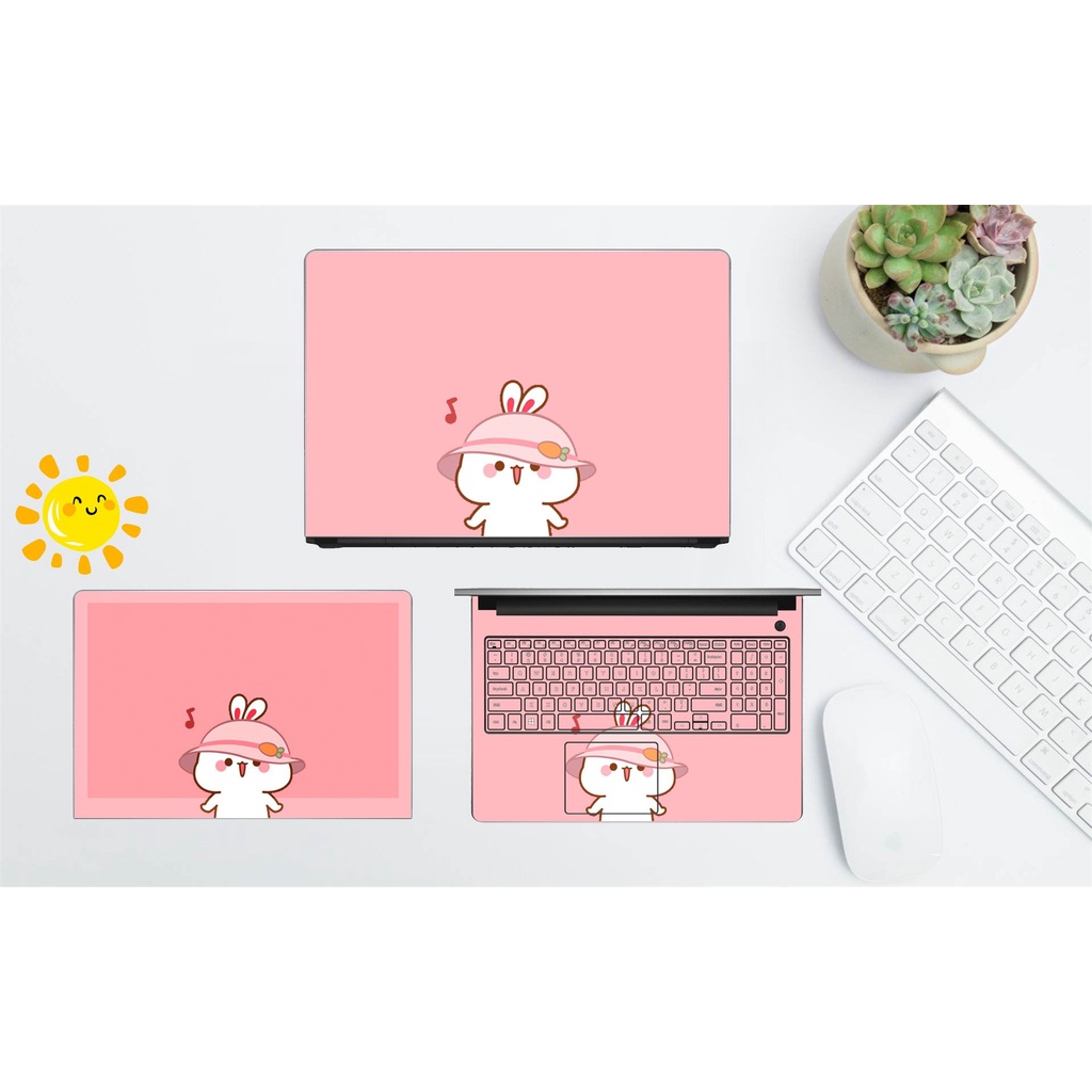 Skin Laptop Màu Hồng miếng dán laptop - decor cho laptop - skin là decal 3m USA