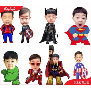 Set trang trí tiệc sinh nhật bé, Chibi và bóng (mẫu tuỳ chọn thiết kế theo yêu cầu)