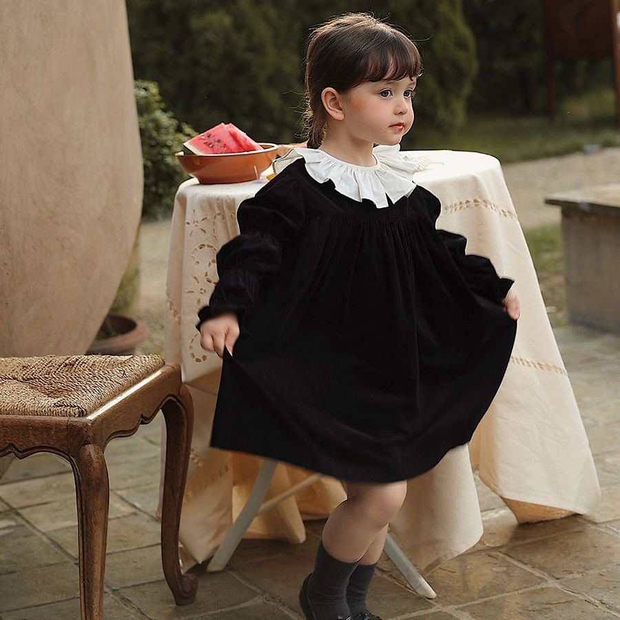 Đầm Công Chúa Cổ Búp Bê Phong Cách Phương Tây Thời Trang Mùa Thu Mới Cho Bé Gái