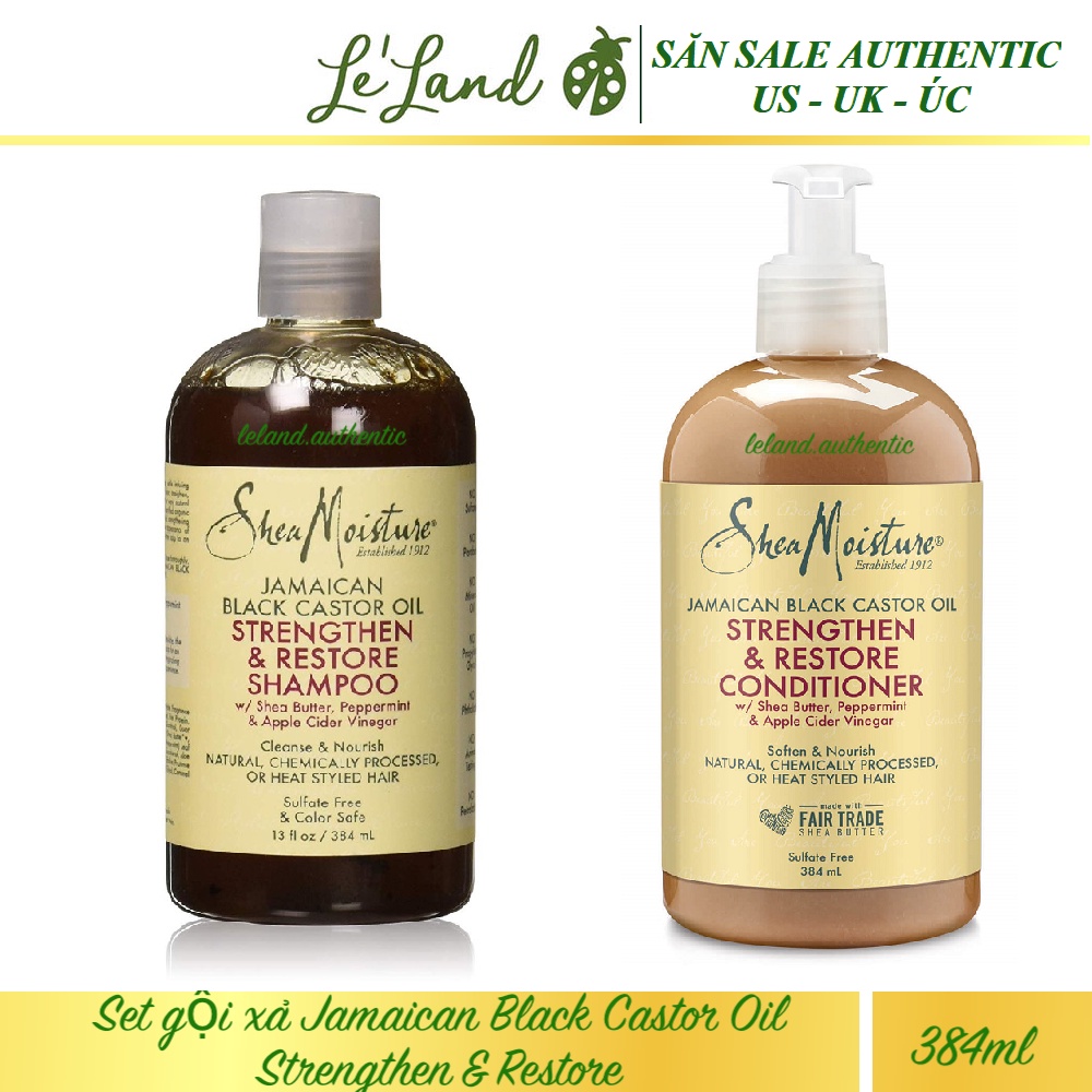 Bill US - Set gội xả Jamaican Black Castor Oil Strengthen &amp; Restore Shea moisture SheaMoisture