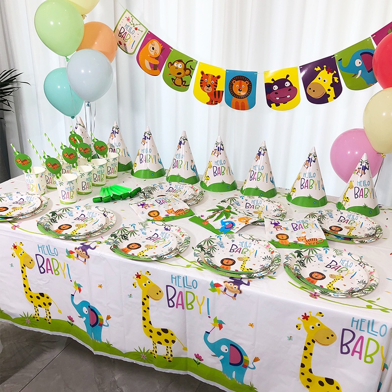 Bộ dụng cụ bàn ăn bằng giấy trang trí tiệc sinh nhật