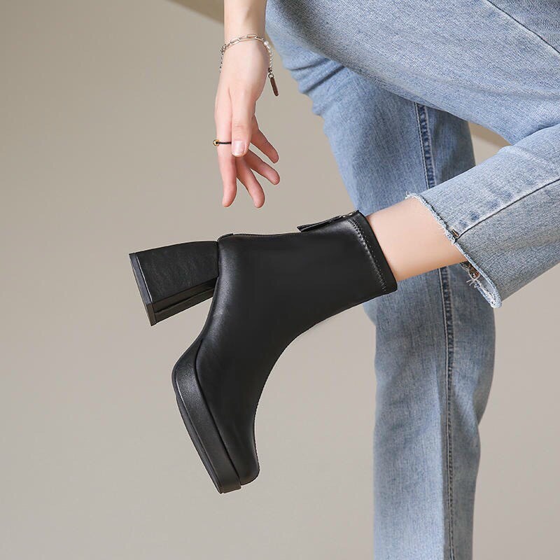 Bốt nữ cổ lửng, BỐT NỮ TRƠN KHÓA SAU - 2202