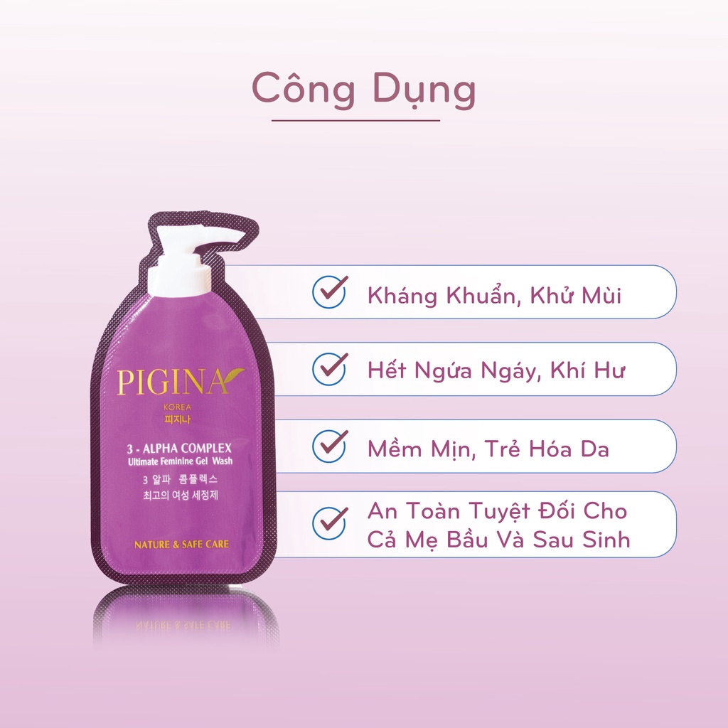 10 gói Dung dịch vệ sinh PIGINA dung dịch vệ sinh dạng gel không bọt