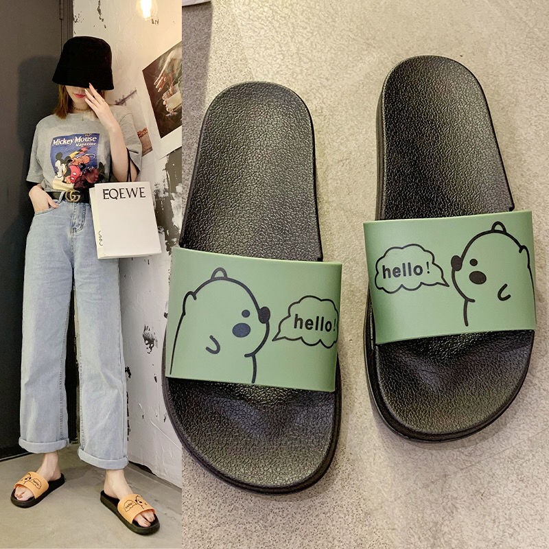 Dép sandal in hình gấu đáng yêu chống trơn trượt thời trang Hàn Quốc nữ tính